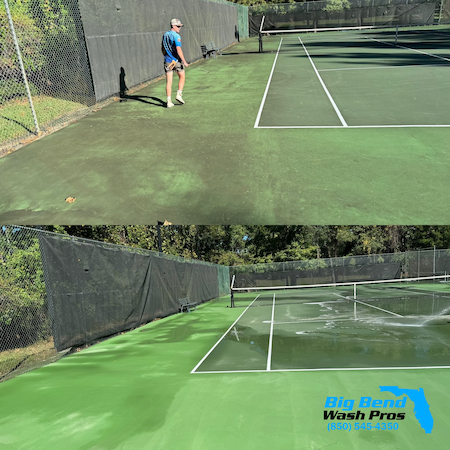 A Tennis Court Soft Washing Project in Tallahassee, FL